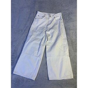 Agolde White Wide Leg Panel Pants Womens Size 26 5 Pocket Panelled Legs